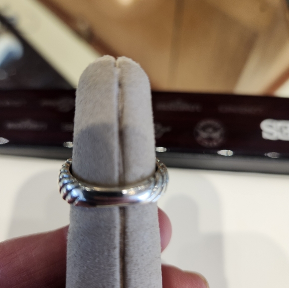 David Yurman citrine ring size 6 1/2 14 karate yellow gold with sterling silver - Picture 10 of 12